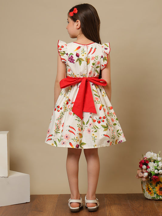 Girls Printed Cotton Dress