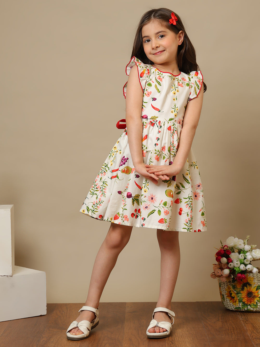 Girls Printed Cotton Dress
