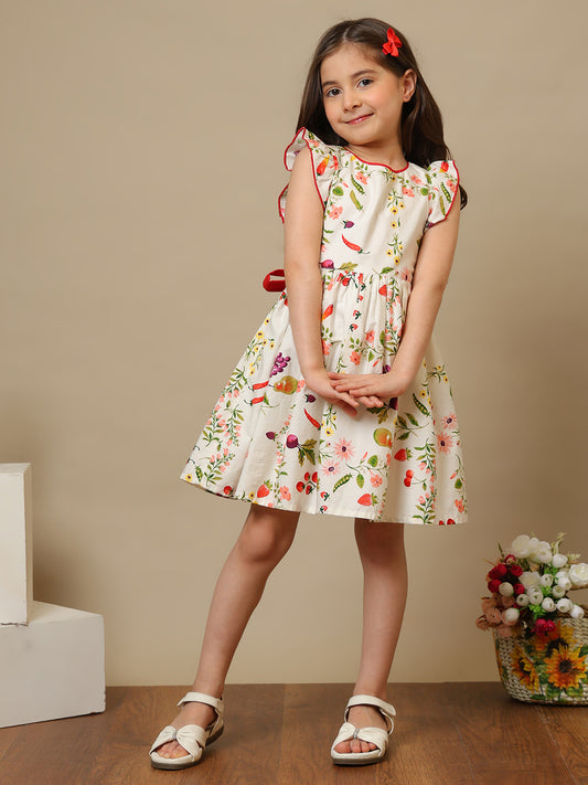 Girls Printed Cotton Dress