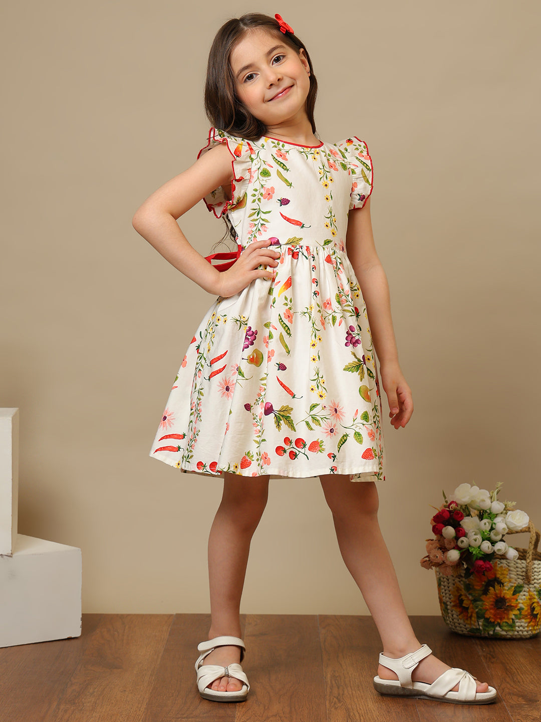 Girls Printed Cotton Dress