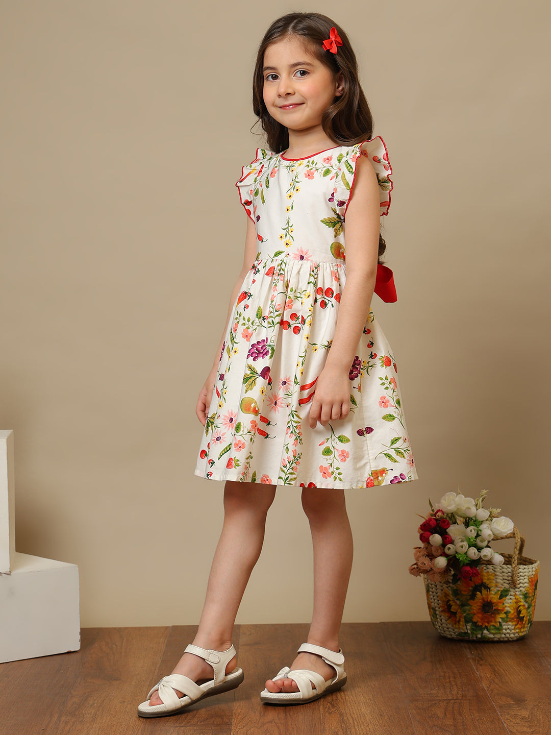 Girls Printed Cotton Dress