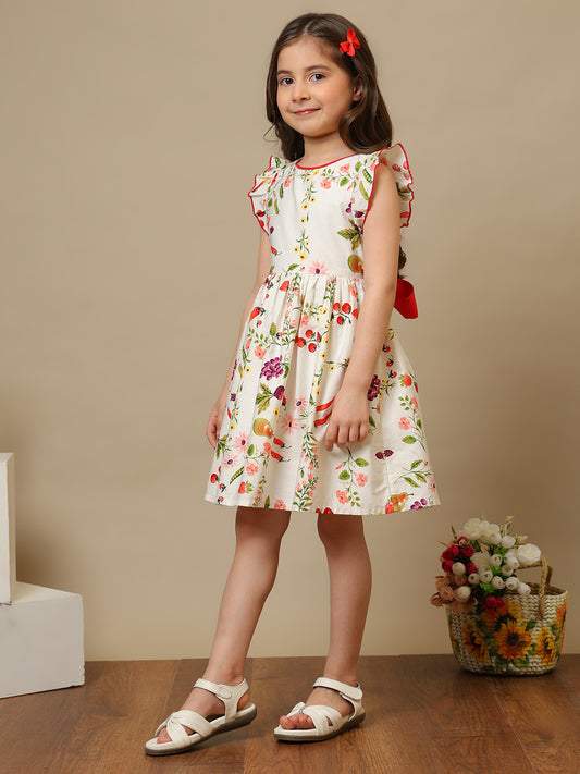 Girls Printed Cotton Dress