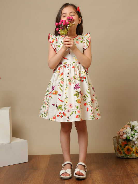 Girls Printed Cotton Dress