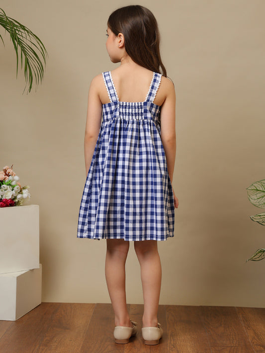 Girls Checked Cotton Dress
