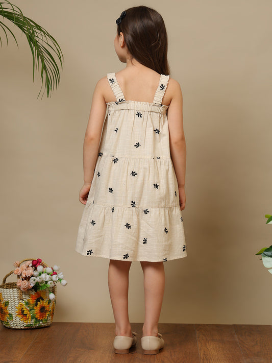 Girls Embroidered Tiered Dress