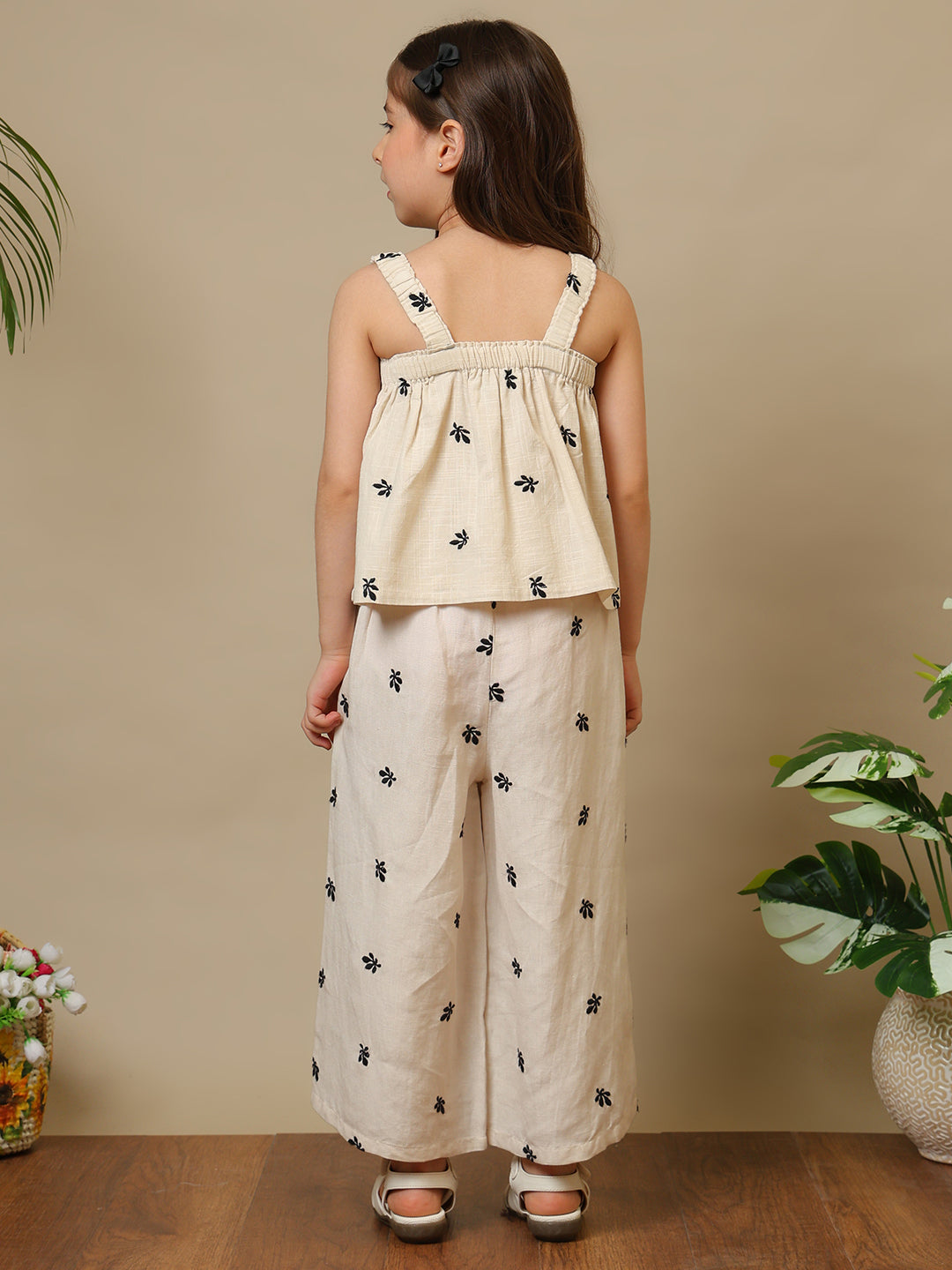 Girls Embroidered Strappy Co-Ord Set