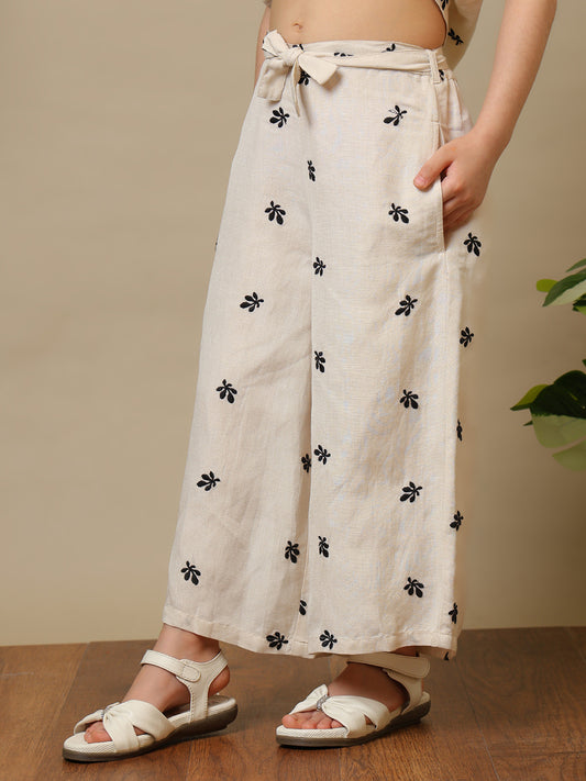 Girls Embroidered Strappy Co-Ord Set