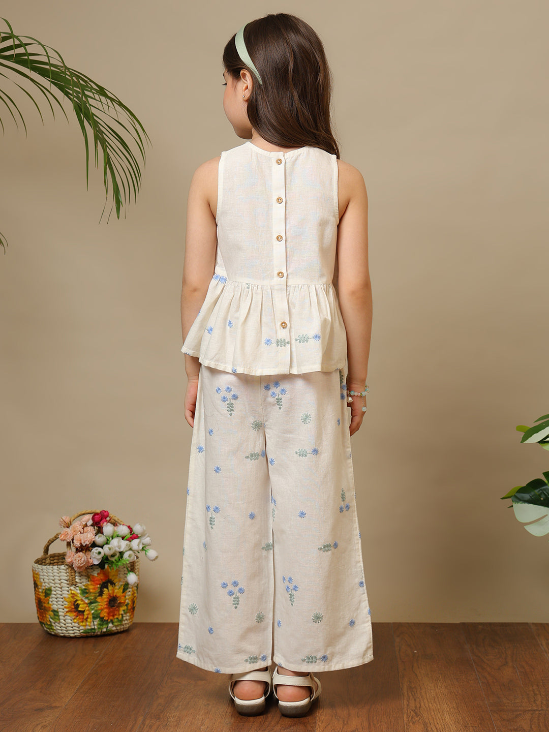 Girls Embroidered Co-Ord Set