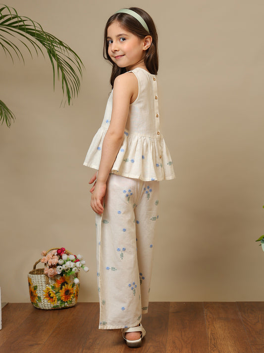 Girls Embroidered Co-Ord Set
