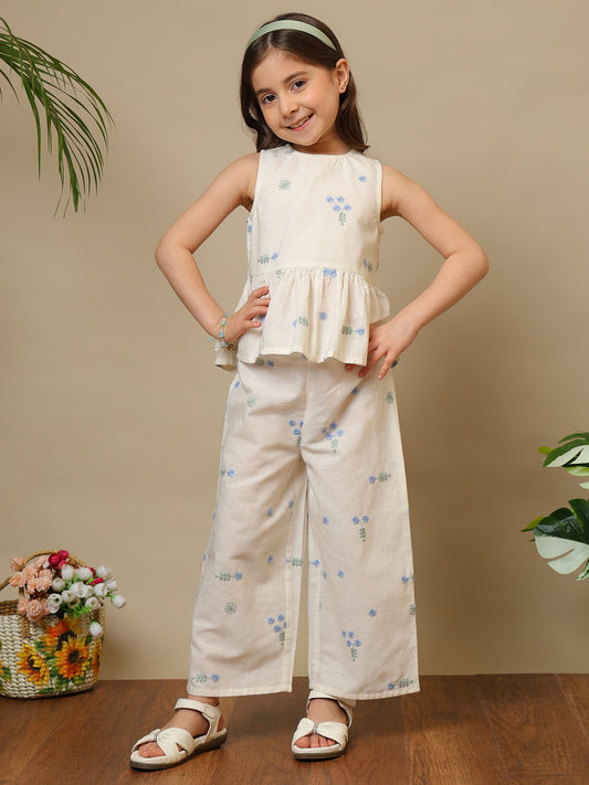 Girls Embroidered Co-Ord Set
