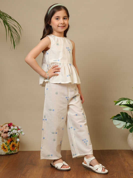 Girls Embroidered Co-Ord Set