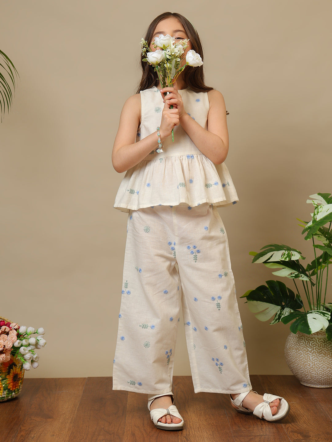 Girls Embroidered Co-Ord Set