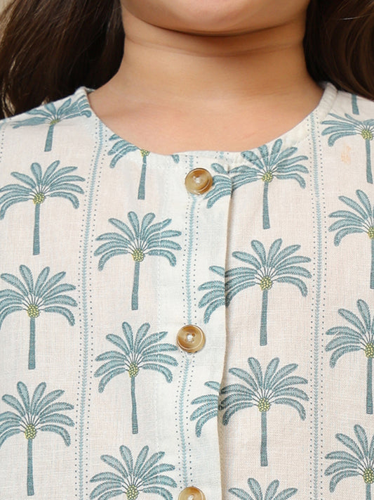 Girls Tropical Palm Print Co-Ord Set