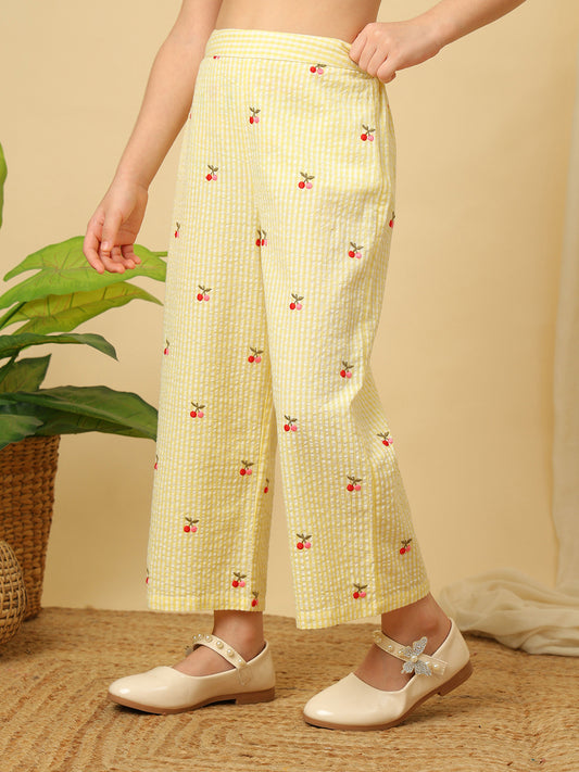 Girls Cherry Embroidered Co-ord Set