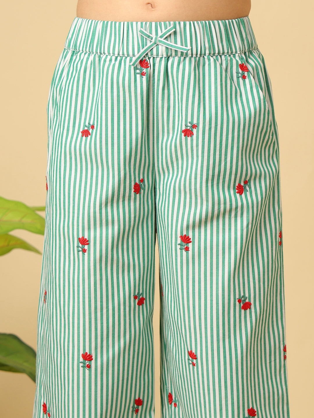 Girls Green Bow Co-Ord Set