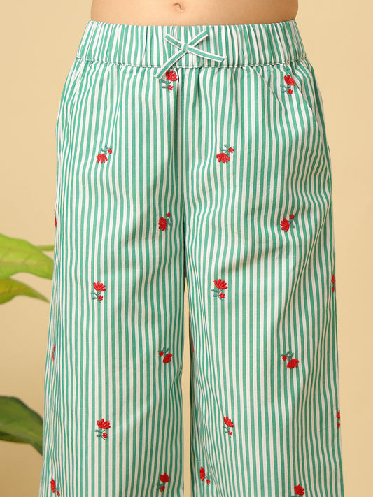 Girls Green Bow Co-Ord Set