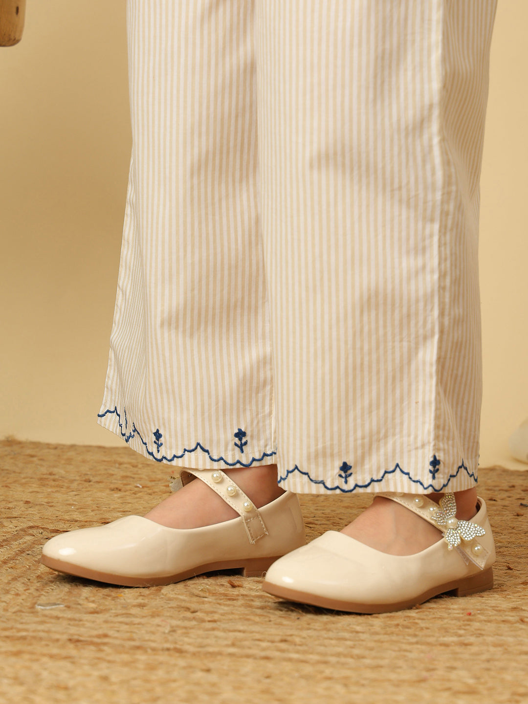 Girls Bow Embroidered Co-ord Set