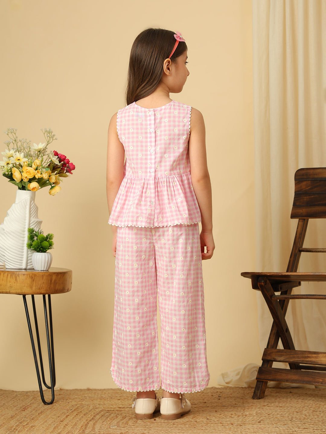 Girls Daisy Gingham Co-ord Set