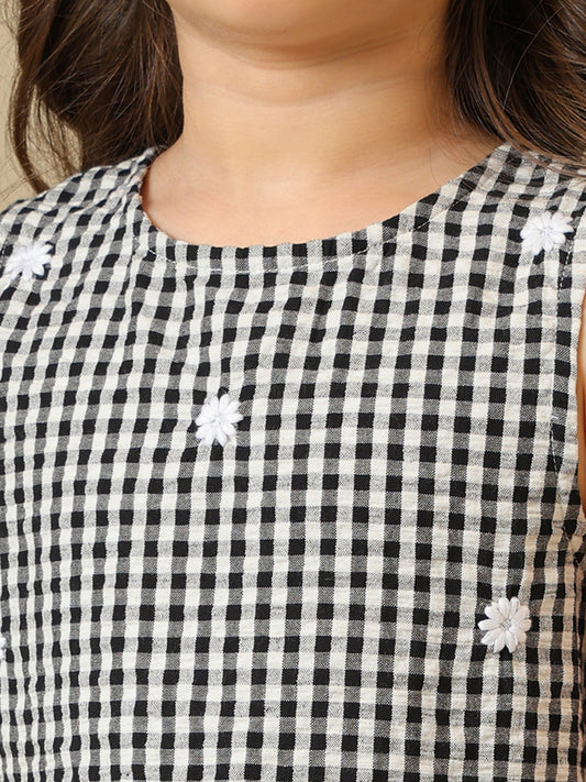 Girls Checked Peplum Co-Ord Set