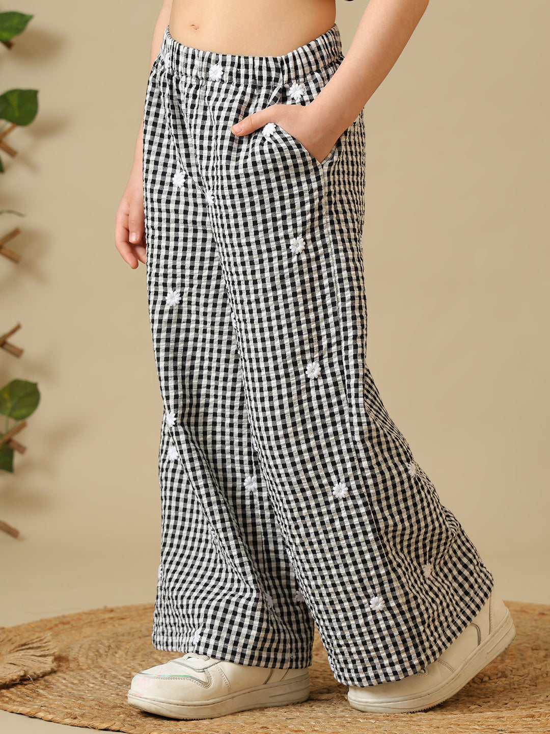 Girls Checked Peplum Co-Ord Set