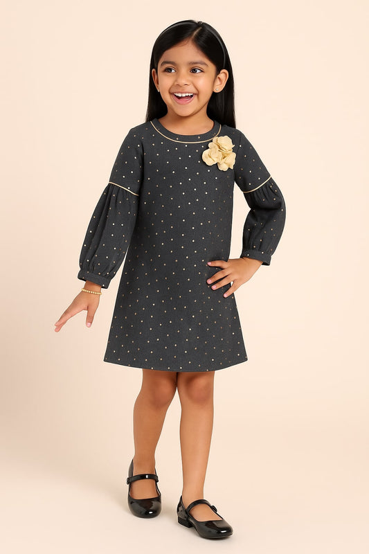 Girls Polka Dot A-Line Dress