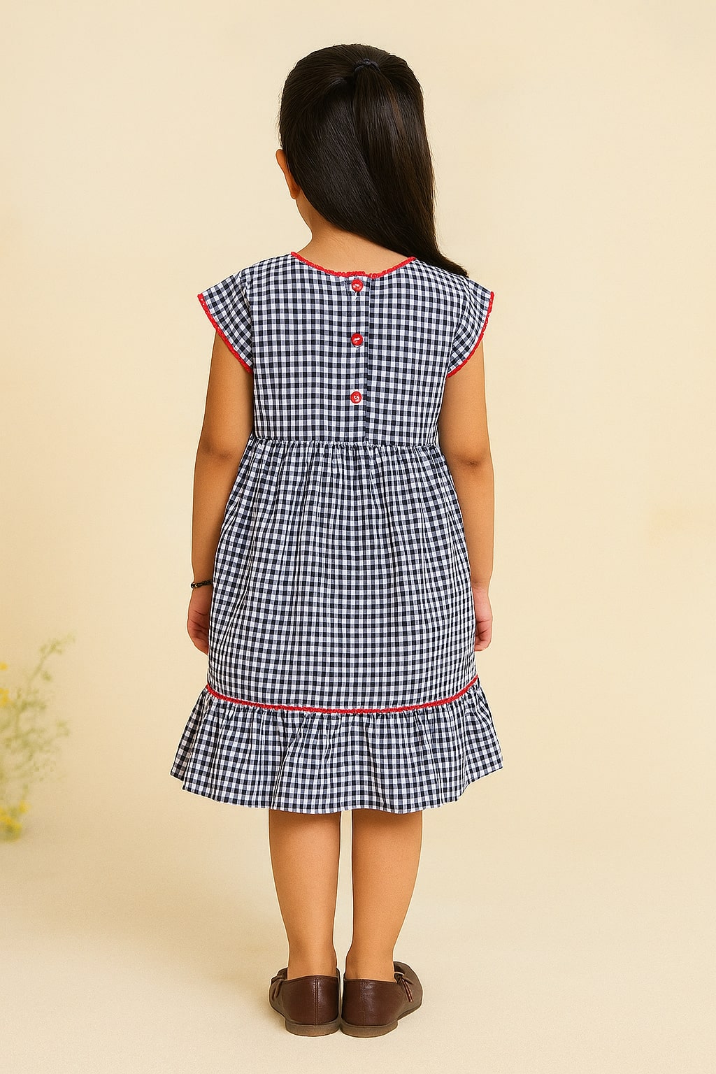 Girls Embroidered Flared Dress