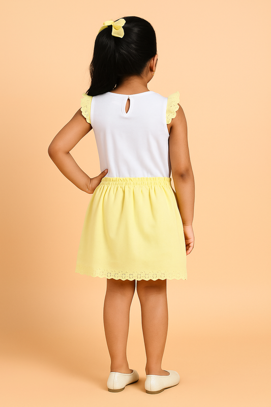 Girls Floral Embroidered Fit & Flare Dress