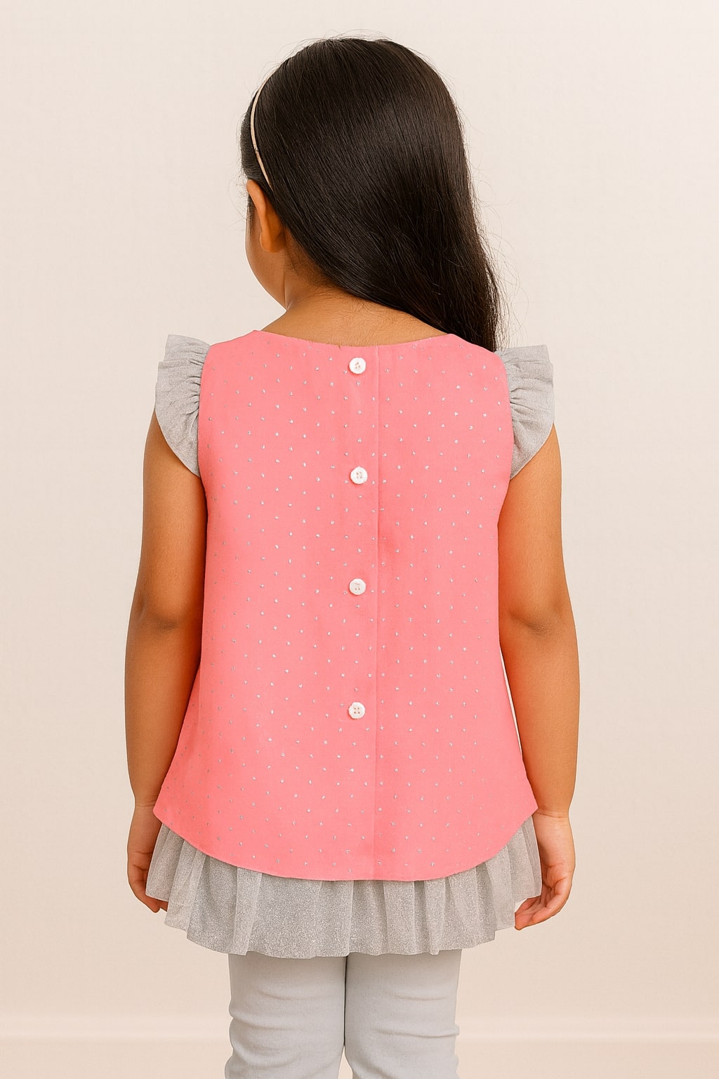 Girls Pink Embellished Top & Skirt Co-Ord Set