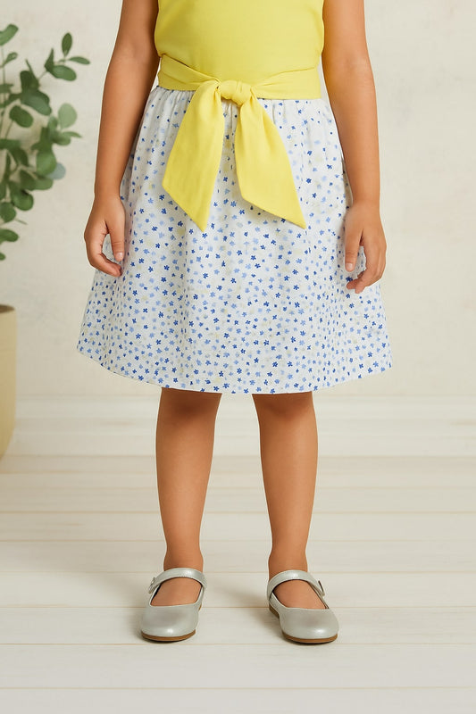 Girls Floral Printed Flared Casual Mini Skirt