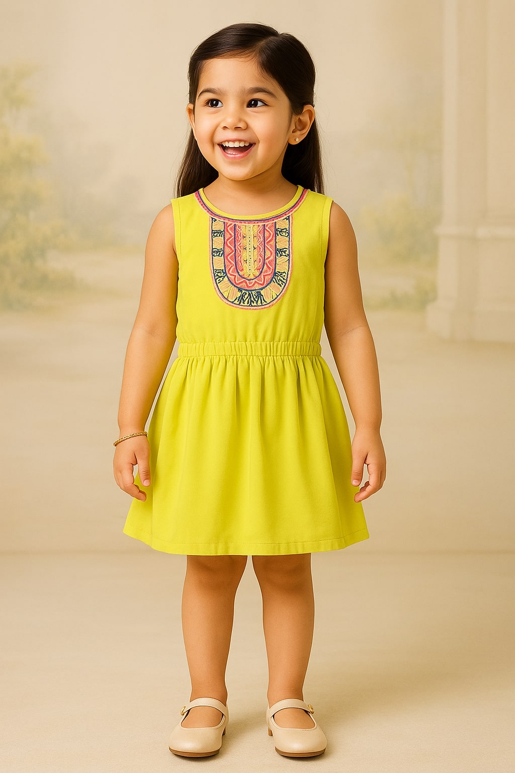 Girls Embroidered Fit & Flare Dress