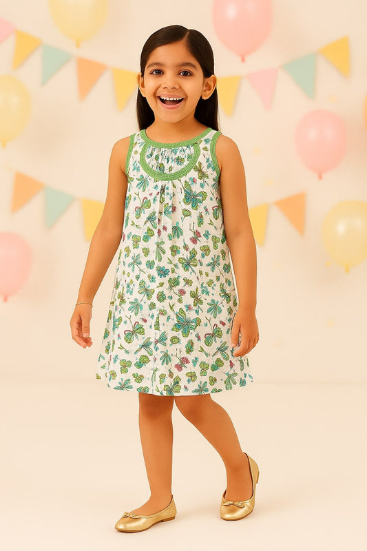 Girls Butterfly Print Dress