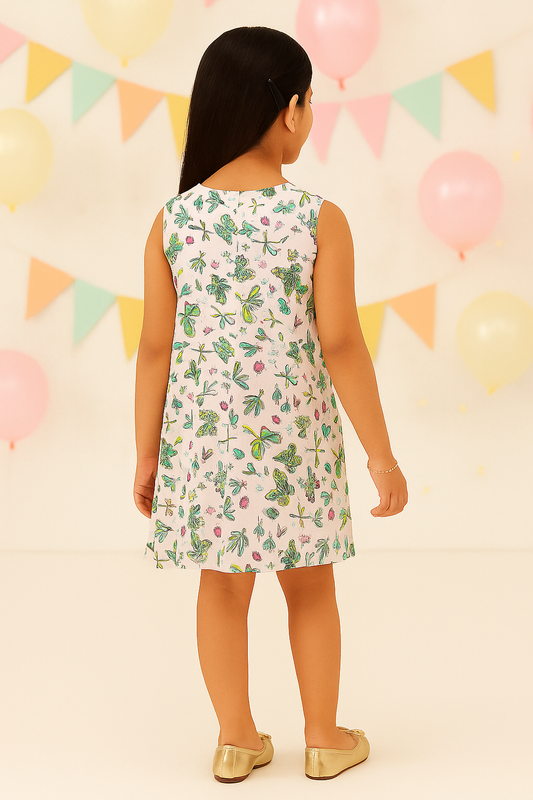 Girls Butterfly Print Dress