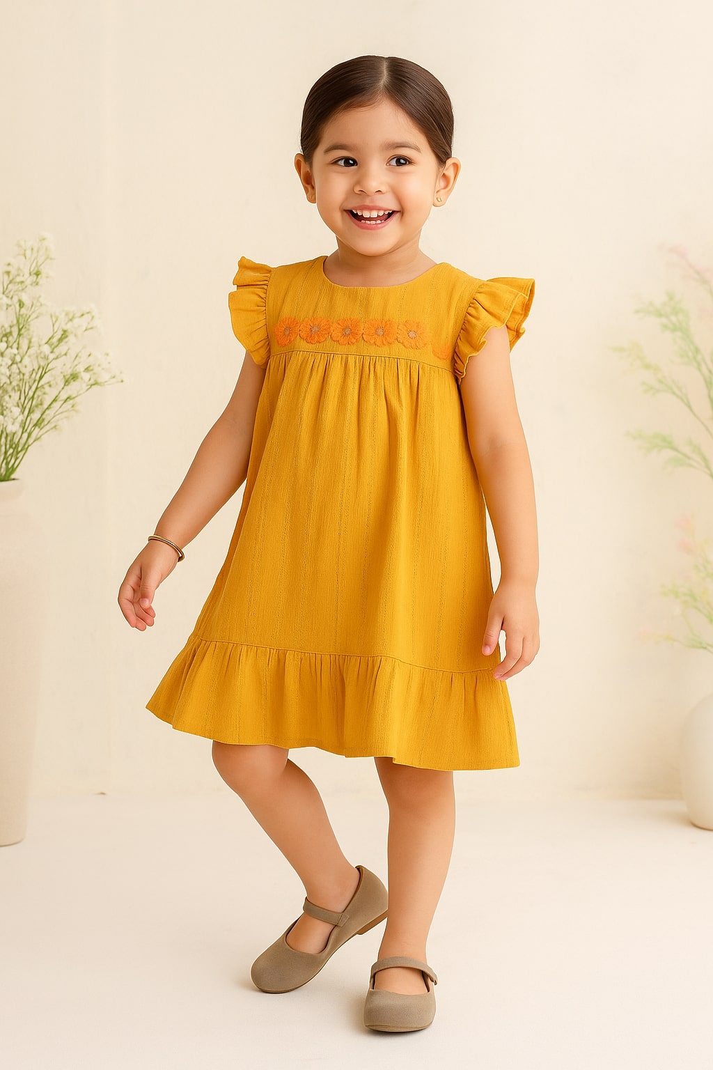 Girls Floral A-Line Dress