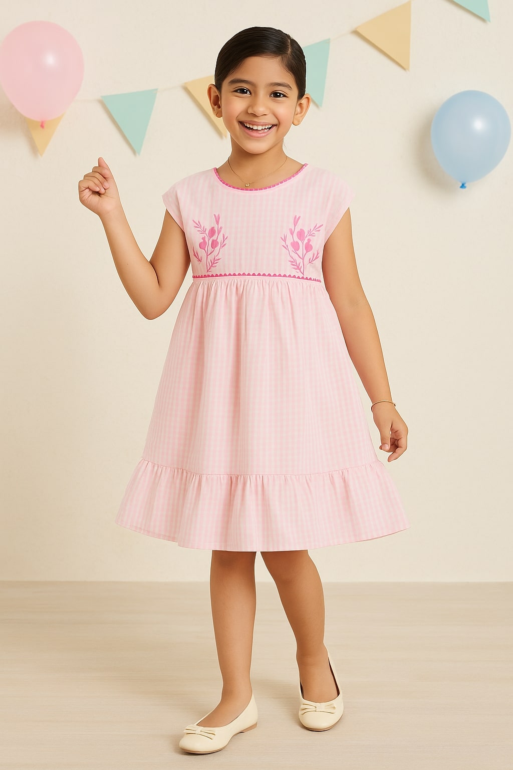 Girls Embroidered Fit & Flare Dress