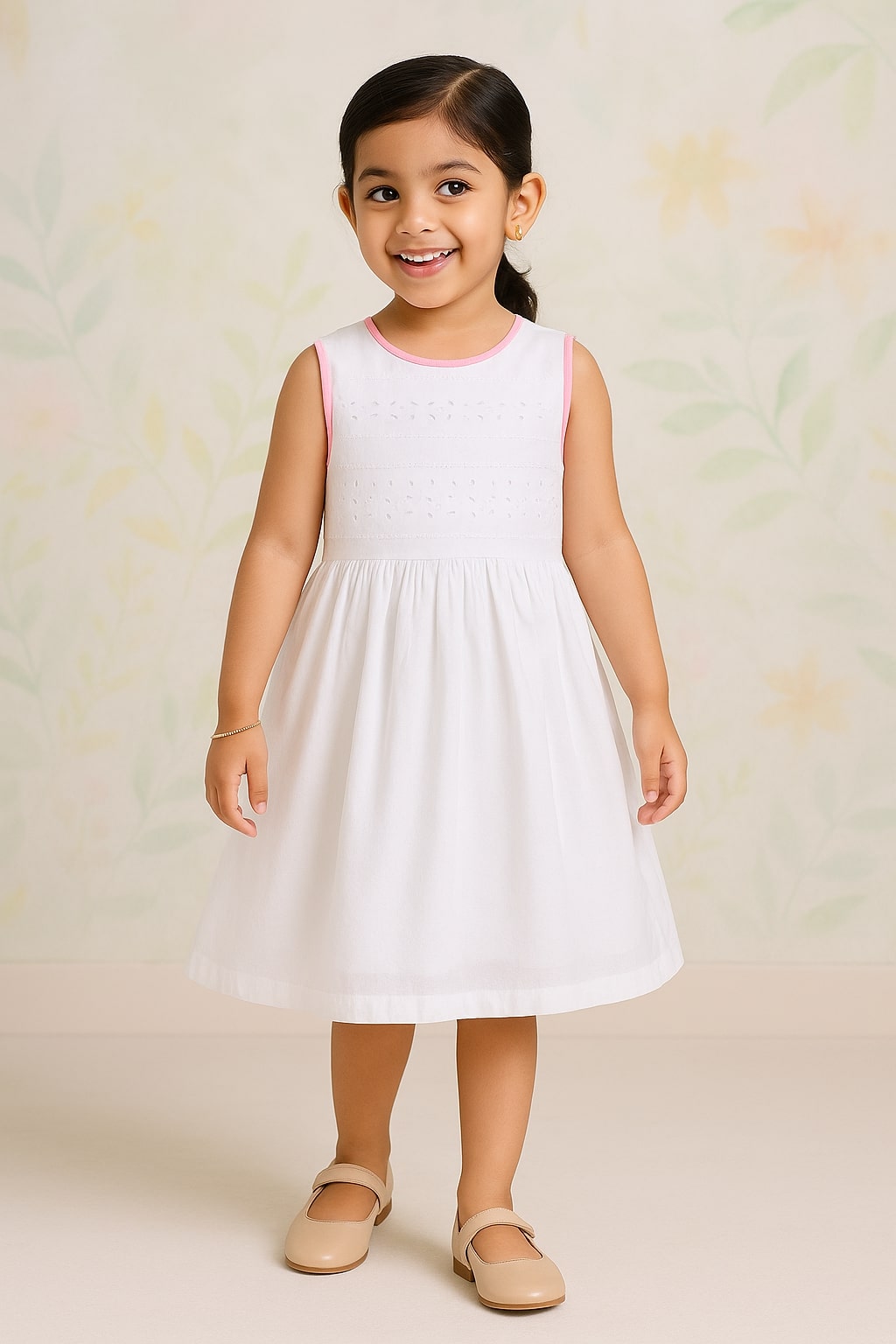 Girls Embroidered Fit & Flare Dress