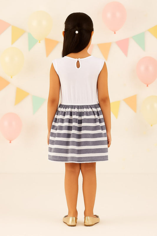 Girls Striped Fit & Flare Dress