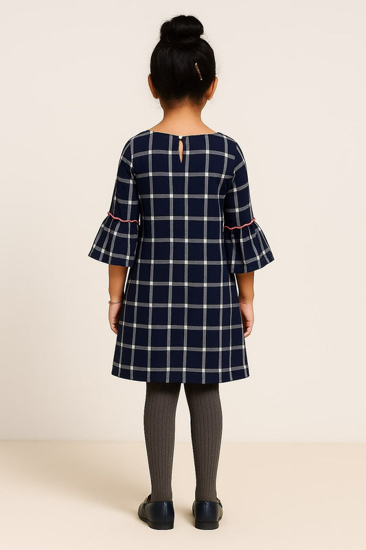 Girls Embroidered Bell Sleeve Dress