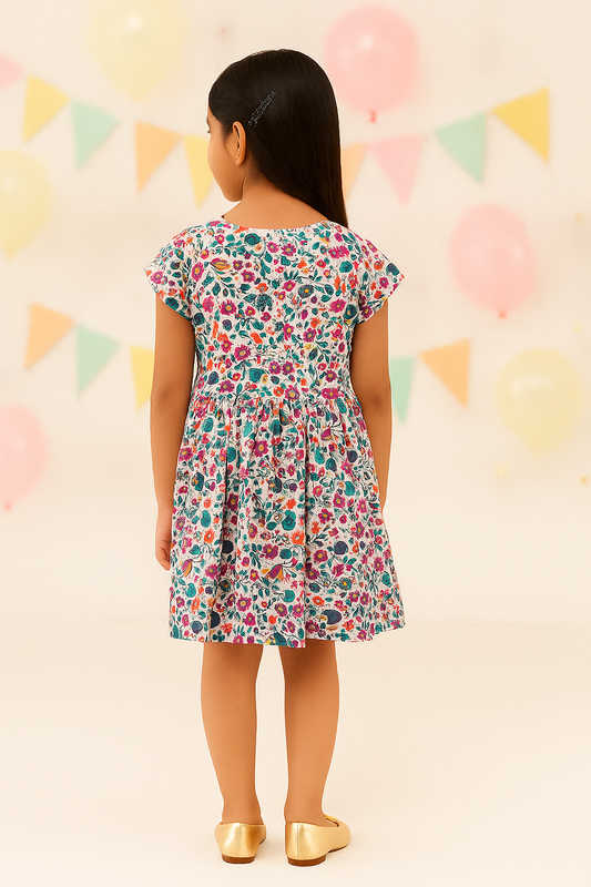 Girls Floral Tiered Dress