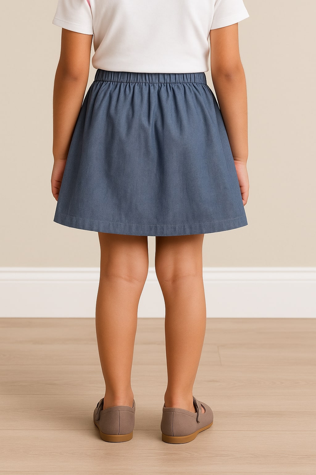 Girls Solid Flared Skirt