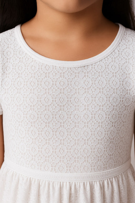 Girls White Lace Dress