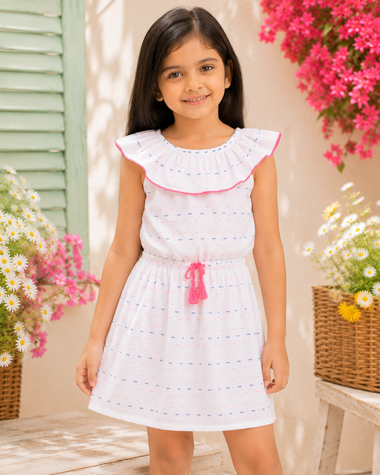 Girls Printed Fit & Flare Dress