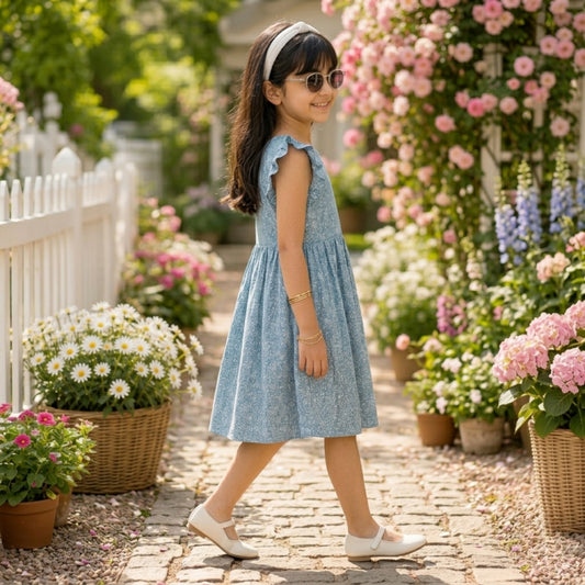 Girls Floral Flare Dress