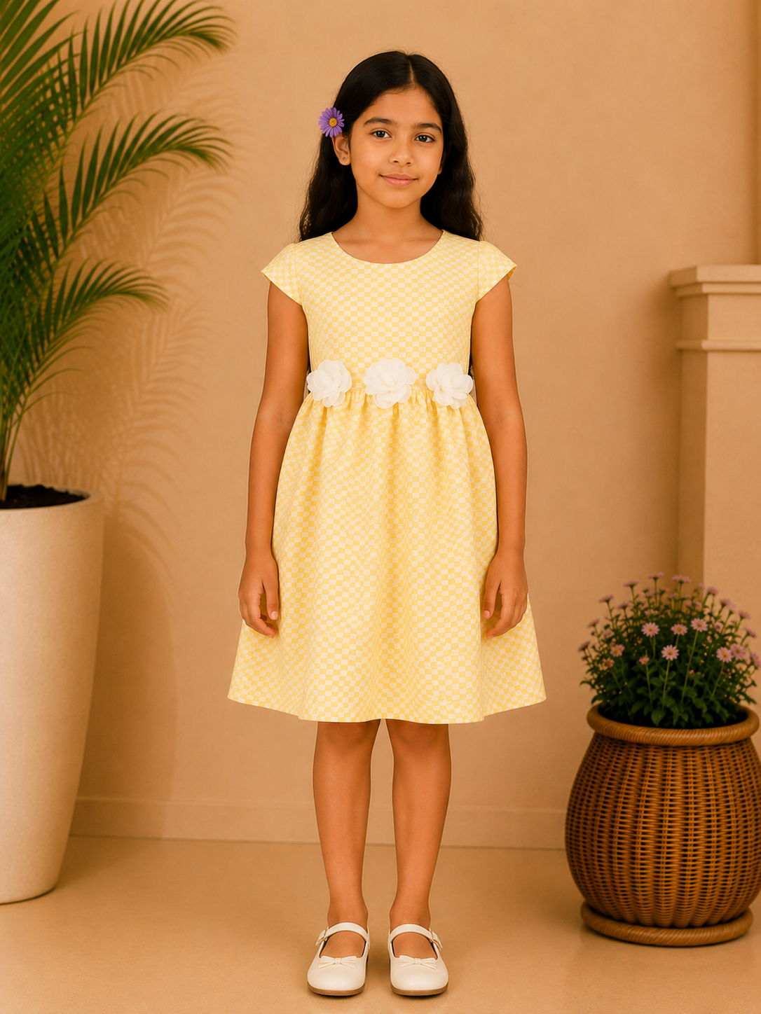 Girls Floral Fit & Flare Dress