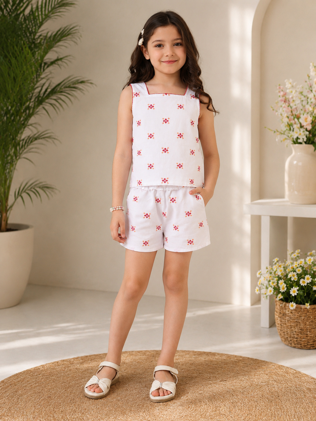 Girls Sleeveless Co-Ord Set