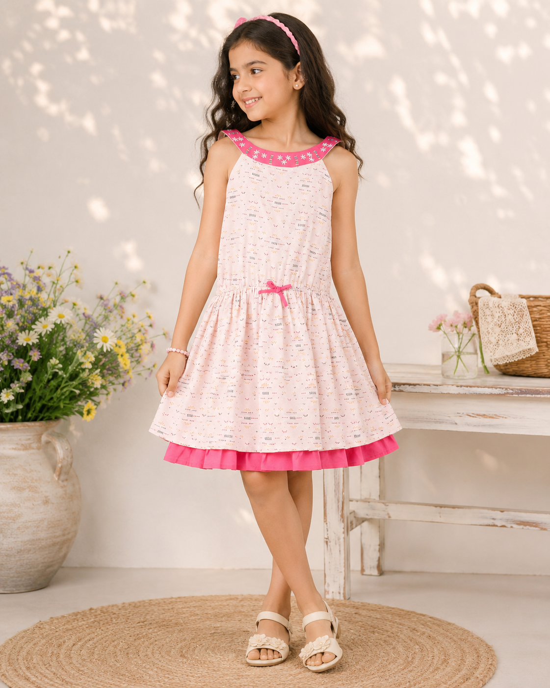 Girls Printed A-Line Dress