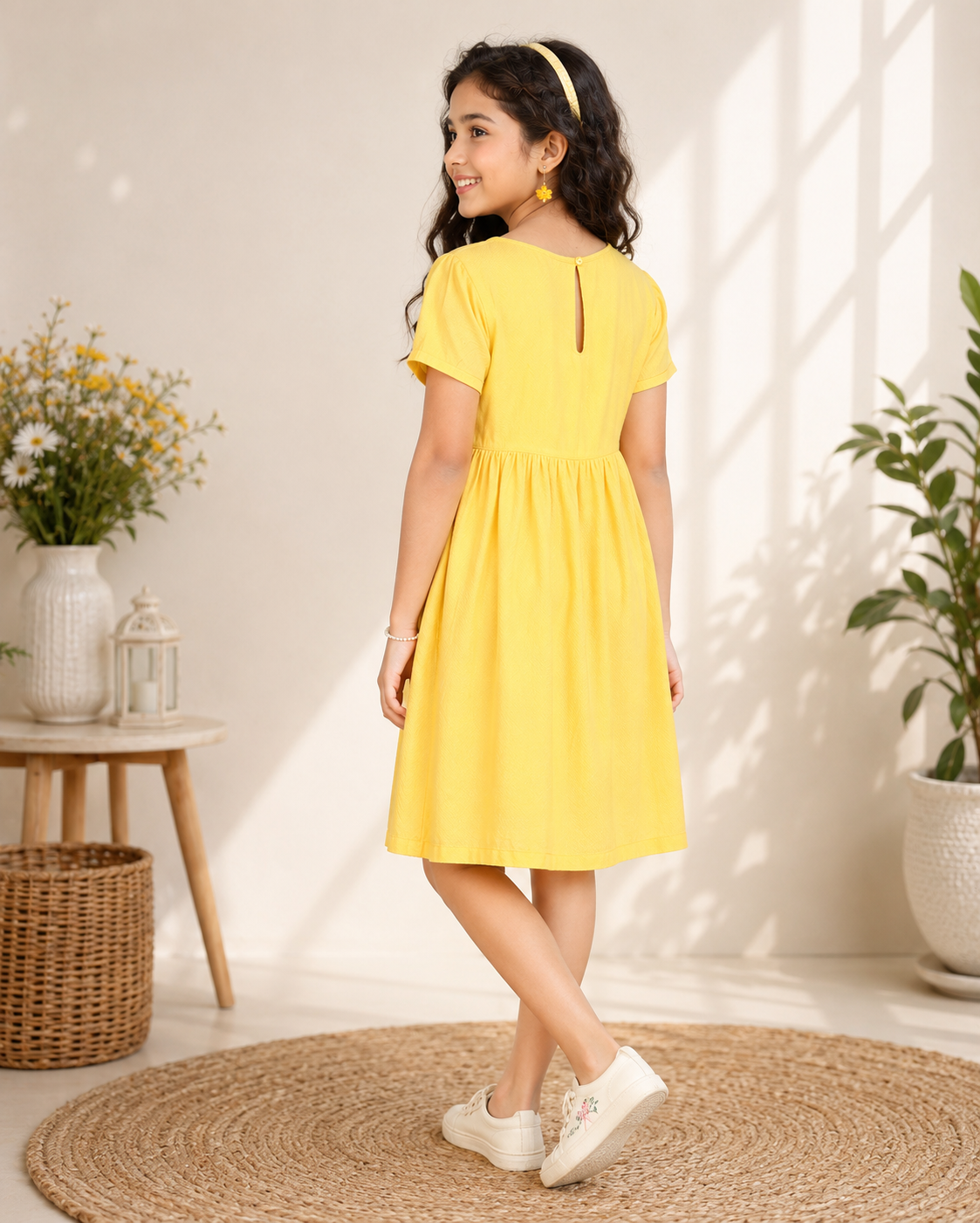 Girls Floral Fit & Flare Dress