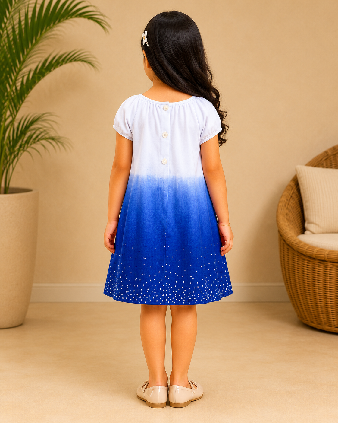 Girls Blue Ombre A-Line Dress