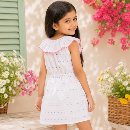 Girls Printed Fit & Flare Dress