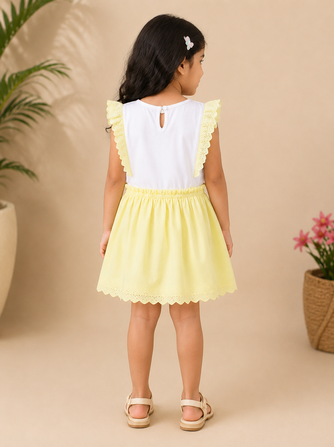 Girls Floral Embroidered Fit & Flare Dress