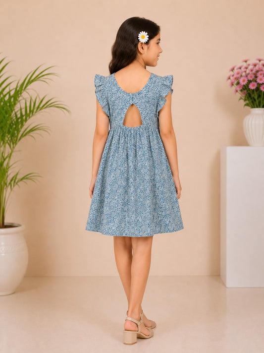 Girls Floral Flare Dress